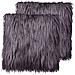 Set Di 2 Cuscini Corokia Finta Pelliccia 45 X 45 Cm Grigio Scuro Tinta Unita - Foto miniatura 2