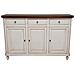Madia Credenza Shabby Chic Bicolore In Legno 3 Porte 150x43x98 - Foto miniatura 1