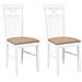 Sedie da Pranzo con Cuscini 2 pz Bianco Legno Massello di Hevea - Foto miniatura 1