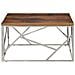 Tavolino Salotto Argento Acciaio Inossidabile E Legno Massello - Foto miniatura 3