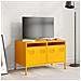 Mobile Tv Giallo Senape 68x39x43,5cm Acciaio Laminato A Freddo - Foto miniatura 3