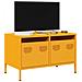 Mobile Tv Giallo Senape 68x39x43,5cm Acciaio Laminato A Freddo - Foto miniatura 1