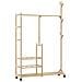 Appendiabiti con Ripiani e Ruote 100x38x175,5 cm in Bambù - Foto miniatura 6