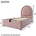 Letto Contenitore Letto Imbottito Per Bambini 90 X 190 Cm, Letto Singolo Con Motivo Cosmico, Rosa, Velluto - Foto miniatura 3