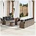 Set divano da giardino 10 pezzi con cuscini in rattan grigio,  Divano da giardino per 2 persone con cuscini in rattan grigio,  Set da pranzo da giardino 3 pezzi con cuscini in rattan grigio - Foto miniatura 2