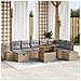 Set Divano Giardino 9 Pezzi con Cuscini Beige Polyrattan - Foto miniatura 2