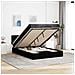 Pouf Letto con Materasso e LED Nero 140x200 cm in Tessuto - Foto miniatura 2