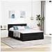 Pouf Letto con Materasso e LED Nero 140x200 cm in Tessuto - Foto miniatura 4