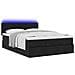 Pouf Letto con Materasso e LED Nero 140x200 cm in Tessuto - Foto miniatura 6