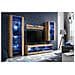 Komodee, Set Di Mobili Porta TV Tivoli Medio RTV, Wotan /Wotan, LED Blu, Larghezza 245 cm x Altezza 159 cm x Profondità 35 cm, Per soggiorno, Camera da letto - Foto miniatura 2