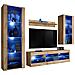 Komodee, Set Di Mobili Porta TV Tivoli Medio RTV, Wotan /Wotan, LED Blu, Larghezza 245 cm x Altezza 159 cm x Profondità 35 cm, Per soggiorno, Camera da letto - Foto miniatura 1