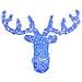 Testa di Renna con 140 LED Blu 60 cm Acrilico - Foto miniatura 3