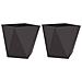 Fioriera 2 pcs Nero 50 x 50 x 50 cm Acciaio - Foto miniatura 1