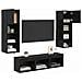 Unità per TV a Muro 5 pcs Rovere Nero 60 x 30 x 30 cm - Foto miniatura 3