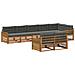 Set di divani da esterno con cuscino 8 pcs Naturale e Antracite - Foto miniatura 1