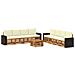 Set divani con cuscino 9 pcs Legno di Acacia Massello - Foto miniatura 1