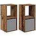 Comodino con cassetto 2 pcs Legno vecchio 35 x 32 x 68,5 cm - Foto miniatura 1