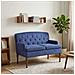 Loveseat con bottoni imbottiti Blu Polizia 111 x 65 x 79 cm - Foto miniatura 2