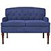 Loveseat con bottoni imbottiti Blu Polizia 111 x 65 x 79 cm - Foto miniatura 3
