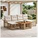 Set Divano da Giardino 7 pz Naturale e Bianco Crema polyrattan - Foto miniatura 8