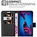 Custodia Compatibile Con Huawei P20 In Nero Carbone - Coperchio Protettiva Con Chiusura Magnetica, Funzione Stand E Tasca Per Le Carte - Foto miniatura 5
