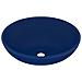 Lavandino Lusso Ovale Blu Scuro Opaco 40x33 cm in Ceramica - Foto miniatura 1