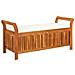 Panca Portaoggetti Giardino Cuscino 126cm Legno Massello Acacia - Foto miniatura 2