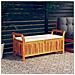 Panca Portaoggetti Giardino Cuscino 126cm Legno Massello Acacia - Foto miniatura 1