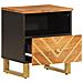 Comodini 2 Pz Marrone E Nero In Legno Massello Di Mango - Foto miniatura 3