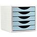 Archivotec Serie 4000 Classificatore Modulare Archivotec Serie 4000 5 Cassetti Din A4 Blu Pastello 34 X 27 X 26 Cm - Foto miniatura 1