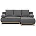 Divano Angolare Destro Trasformabile A 3 Posti Mika - Tessuto Grigio Chiaro - Contenitore - 218 X 98/145 X 84 Cm - Foto miniatura 1