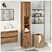 Armadietto Bagno Rovere 30x30x190 Cm Legno Multistrato - Foto miniatura 3