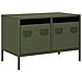 Mobile Tv Verde Oliva 68x39x43,5cm In Acciaio Laminato A Freddo - Foto miniatura 2