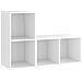 Mobili Porta Tv 2 Pz Bianco 72x35x36,5 Cm In Legno Multistrato - Foto miniatura 1