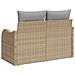 Divano da Giardino per 2 Persone con Cuscini Beige in Polyrattan - Foto miniatura 4