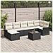Set divano da giardino 8 pezzi con cuscini in polyrattan nero,  Divano da giardino a 2 posti con spazio di stoccaggio e cuscini in polyrattan nero - Foto miniatura 2