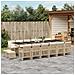 Set da Pranzo da Giardino 17 pz con Cuscini Beige in Polyrattan - Foto miniatura 2