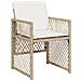 Set da Pranzo da Giardino 17 pz con Cuscini Beige in Polyrattan - Foto miniatura 4