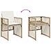 Set da Pranzo da Giardino 17 pz con Cuscini Beige in Polyrattan - Foto miniatura 7