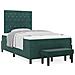 Letto con Box Spring con Materasso e Panca Verde Scuro 120x190 cm Velluto - Foto miniatura 4