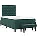 Letto con Box Spring con Materasso e Panca Verde Scuro 120x190 cm Velluto - Foto miniatura 8
