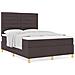 Letto con Rete a Molle e Materasso Marrone Scuro 140x200 cm in Tessuto - Foto miniatura 4