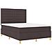 Letto con Rete a Molle e Materasso Marrone Scuro 140x200 cm in Tessuto - Foto miniatura 6