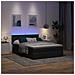 Pouf Letto con Materasso e LED Nero 140x200 cm in Tessuto - Foto miniatura 3