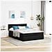 Pouf Letto con Materasso e LED Nero 140x200 cm in Tessuto - Foto miniatura 4