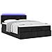 Pouf Letto con Materasso e LED Nero 140x200 cm in Tessuto - Foto miniatura 6