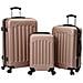 Set di Valigie 3 pcs Bagaglio Rigido Rosa Oro 20” 24” 28” ABS - Foto miniatura 1