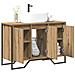 Mobiletto per Lavabo Rovere Artigianale 91x35x60 cm Legno ingegnerizzato - Foto miniatura 3