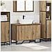 Mobiletto per Lavabo Rovere Artigianale 91x35x60 cm Legno ingegnerizzato - Foto miniatura 4