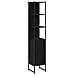 Armadio da Bagno  Nero Rovere 33x33x185,5 cm in Legno Ingegnerizzato - Foto miniatura 1
